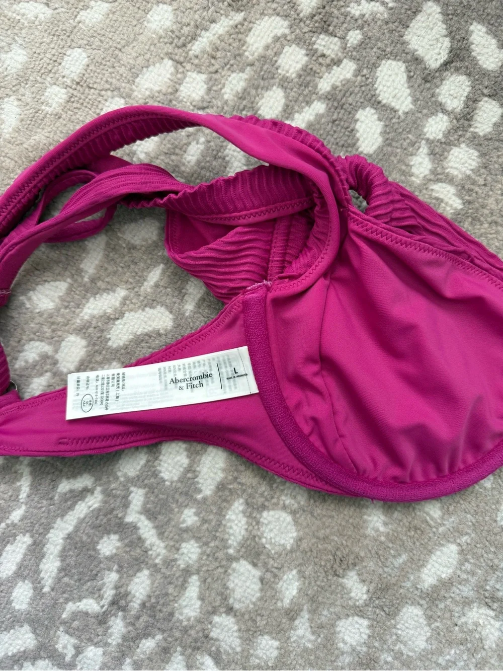 NWOT Abercrombie Magenta Ribbed Underwire Swim Top - MATCHING BOTTOMS LISTED